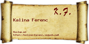Kalina Ferenc névjegykártya