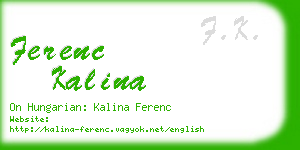 ferenc kalina business card